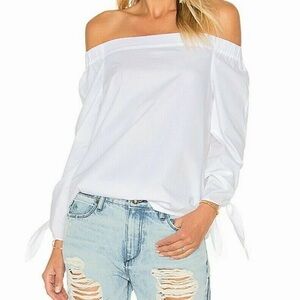 Free People Show Me Some Shoulder White Off The Shoulder Cotton Top - size Small